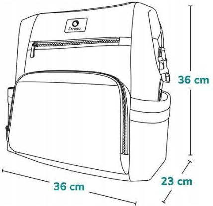 Lionelo Τσάντα-Αλλαξιέρα Πλάτης Cube Μαύρη 36x23εκ.