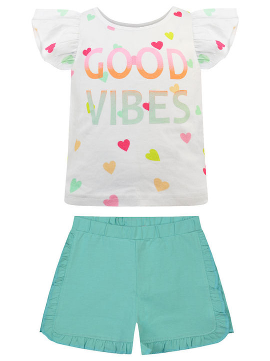 Energiers Kids Set with Shorts Summer 2pcs Fuchsia Good Vibes