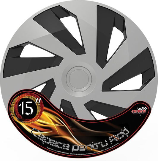 Wheel Covers Set Cridem Vector 4pcs - Silver/black - 15''
