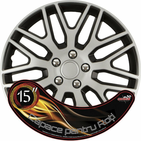 Wheel Covers Set Cridem Dakar Nc 4pcs - Silver/black - 15''