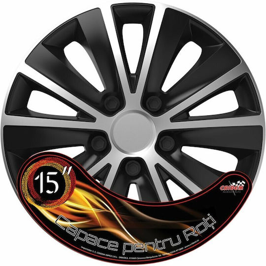 Wheel Covers Set Cridem Rapide 4pcs - Silver/black - 15''