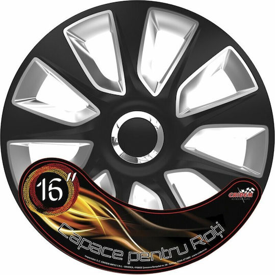 Wheel Covers Set Cridem Stratos Rc 4pcs - Black/silver - 16''