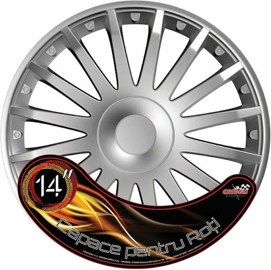 Radkappen Set Cridem Crystal 4 Stück - Silber - 14''