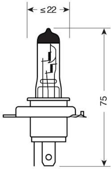 24v - H4 - 75/70w - P43t 1бр Lucas