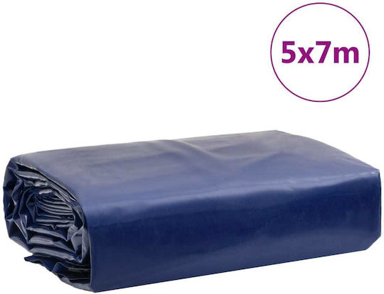 vidaXL Водоустойчив Брезент 600гр/кв.м 7x5м. Тежък товар Син