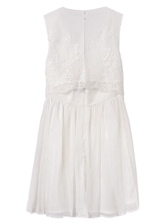 Mayoral Kids Dress Sleeveless ecru