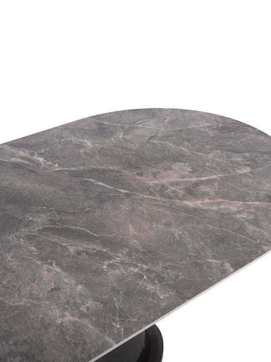 Извит Мас За Трапезария С Керамична Повърхност Сив 180x90x76см