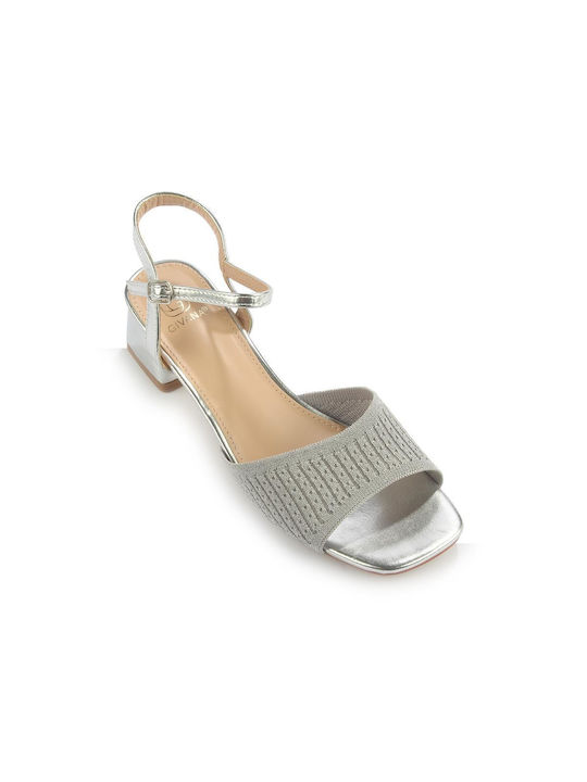 Quadratische Sandale mit niedrigem Absatz Fshoes Sqc69.17 - Fshoes - Silber