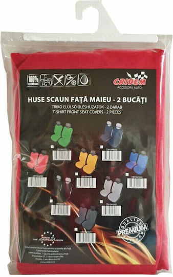 Cridem Undershirt Undershirt Front Seat Cover 2pcs - Roșu