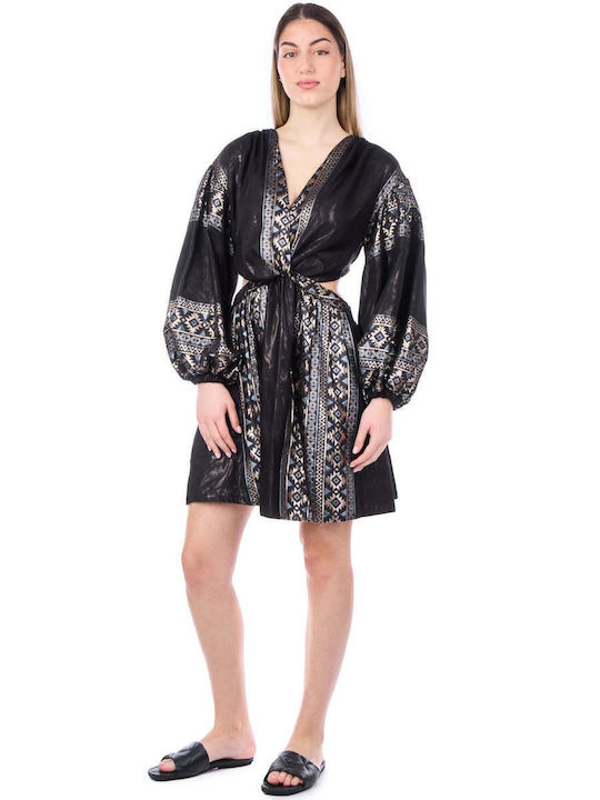 Mini Dress Wrap Black