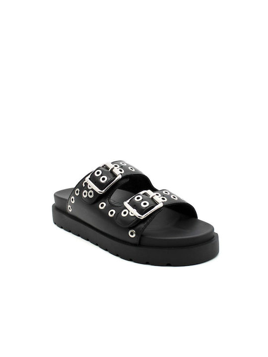 Buffalo Women's Flat Sandals in Black Color