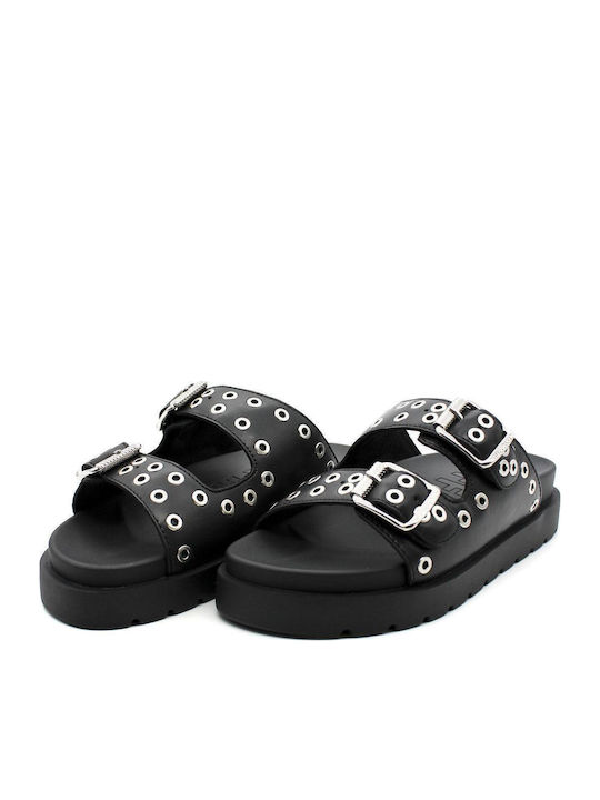 Women's Flat Sandals in Black Color