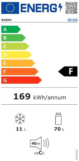 Robin Mini Bar 81lt Υ84xΠ48xΒ50εκ. Λευκό RT-115