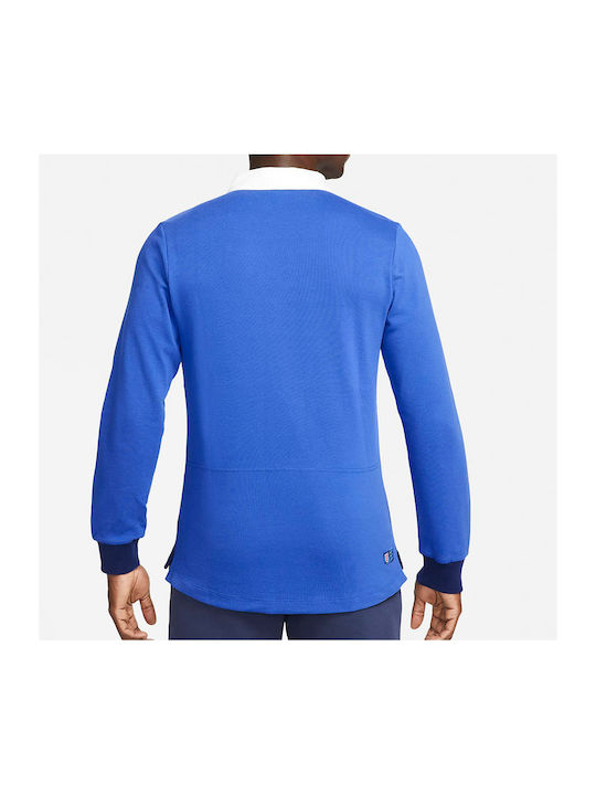 Nike Ανδρική Αθλητική Μπλούζα Μακρυμάνικη Polo Ασημί