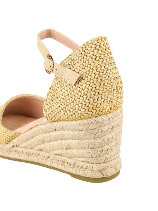 Amarpies Platforme dama în stil espadrile Bej