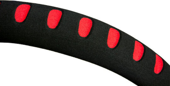 4cars Husă de volan cu burete - Ø 37-39 cm - negru/roșu