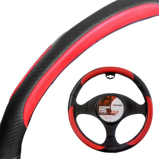 4cars Acoperire volan - Ø 37-39 Cm- negru/roșu