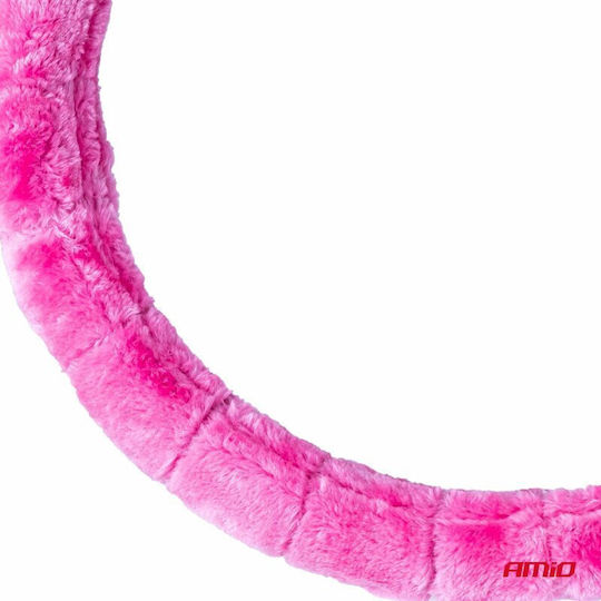 Amio Steering Wheel Cover In Faux Fur Swc-54-m - Ø 37-39 Cm - Pink