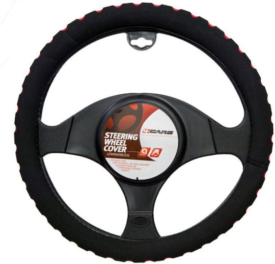 4cars Husă de volan cu burete - Ø 37-39 cm - negru/roșu