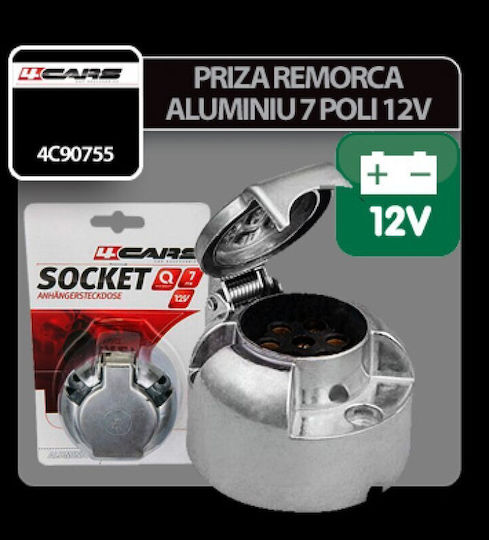 4cars Trailer Socket with 7 pin 12V
