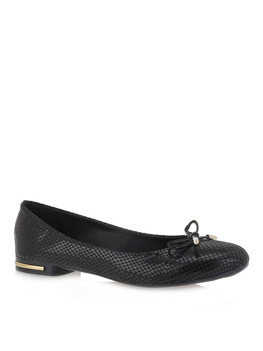 Exe Synthetic Leather Ballerinas Black