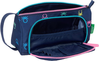 Benetton Cool Pencil Case Navy Blue 20 X 11 X 8.5 Cm