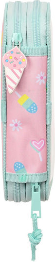 Peppa Pig Rucsac pentru creioane Peppa Pig Ice Cream Pink Mint 12.5 X 19.5 X 4 Cm (28 bucăți)