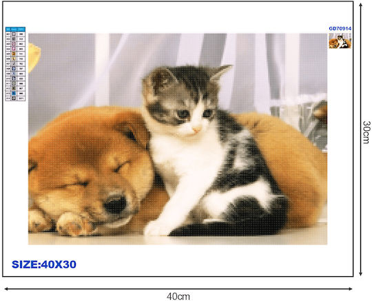Diamond Mosaic Tapestry Rila Crafts 30x40cm Four-Legged Friends