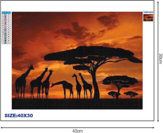 Diamond Mosaic Tapestry Rila Crafts, 30x40cm, Savannah