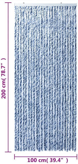 vidaXL Fabric Door Curtain Blue 100x200cm 377371