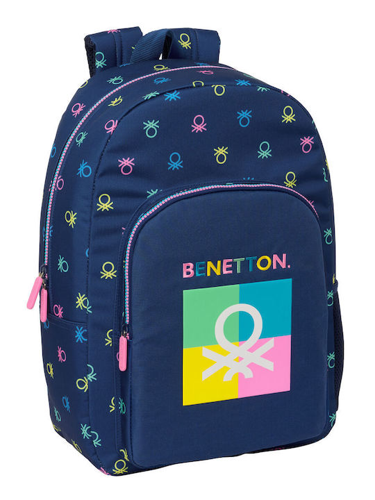 Benetton Cool School Bag Backpack Elementary, Elementary Blue 19.6Liters