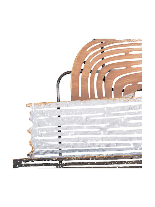 Freebox Geometric Brown Metallic Wall Decor Element 109x4x58cm (Various Colors)