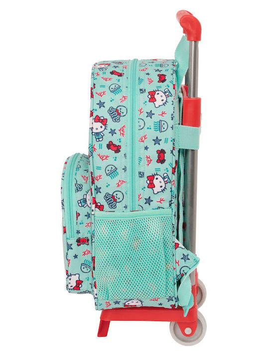 School Bag With Wheels Hello Kitty Sea Lovers Turquoise 26 X 34 X 11 Cm