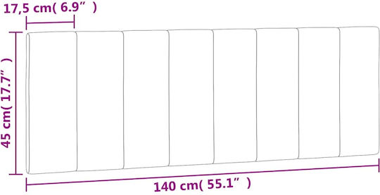 vidaXL Stoff-Kopfstütze für Betten Hellgrau 140x45cm