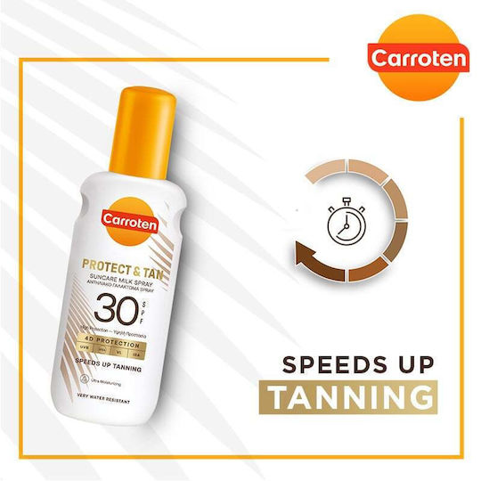 Carroten Protect & Tan Αδιάβροχη Αντηλιακή Κρέμα Προσώπου & Σώματος SPF30 σε Spray 200ml