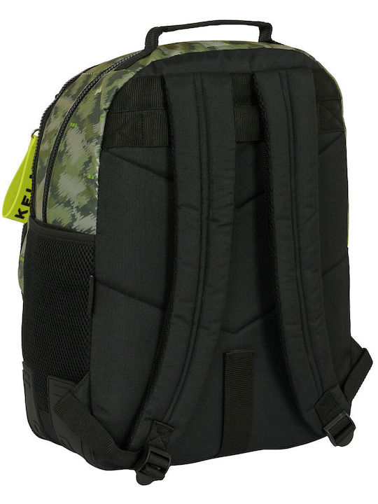 Geantă școlară Kelme Travel negru verde 32 X 42 X 15 Cm