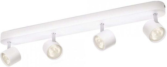 Philips LED Θερμό Λευκό Σποτ με 4 Φώτα σε Λευκό Χρώμα Philips LED Θερμό Λευκό Σποτ με 4 Φώτα σε Λευκό Χρώμα