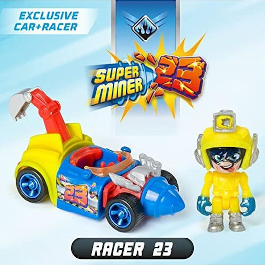 T-Racers Turbo Truck Turbo Digger – Superfahrzeug mit 1 exklusiven Fahrer und 1 exklusiven Fahrzeug. Kompatibel mit anderen T-Racer Autos