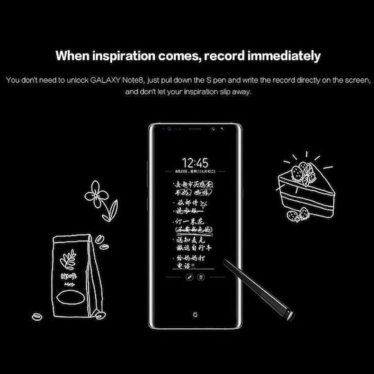 Touch Stylus S Pen Digitală pentru Galaxy Note 8 de culoare Negru