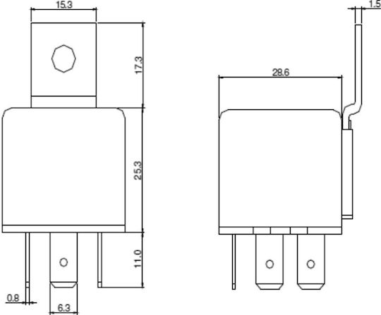 Releu auto Spst-no Ucoil 24v Dc 40a S10-1a-c1-24vdc ( 4 contacte )