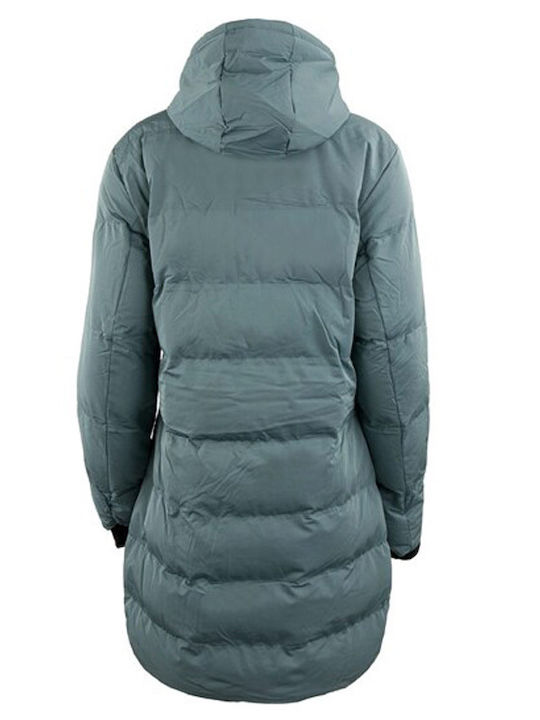 Kjelvik Women's Long Lifestyle Jacket Waterproof and Windproof for Winter with Hood Blue