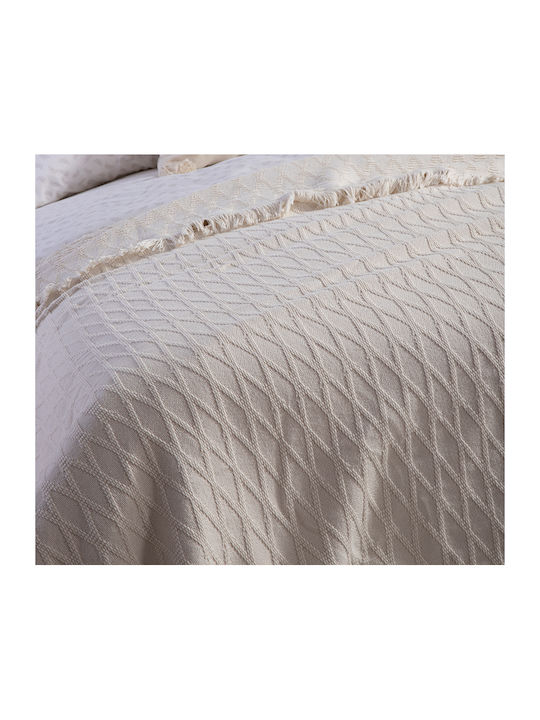 Nef-Nef Homeware Outlast Κουβέρτα Πικέ Υπέρδιπλη 230x240εκ. Ecru