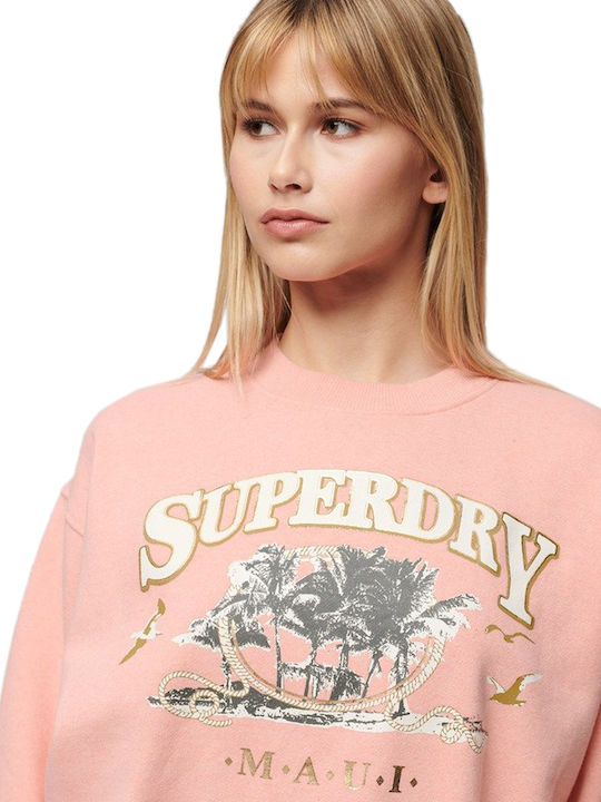 Superdry Travel Souvenir Sweatshirt Damen W2012101a-9qs (9qs/Pfirsich Rosa Mergel)