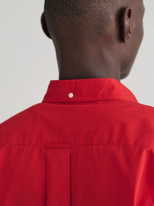Long-sleeved Cotton Shirt Red