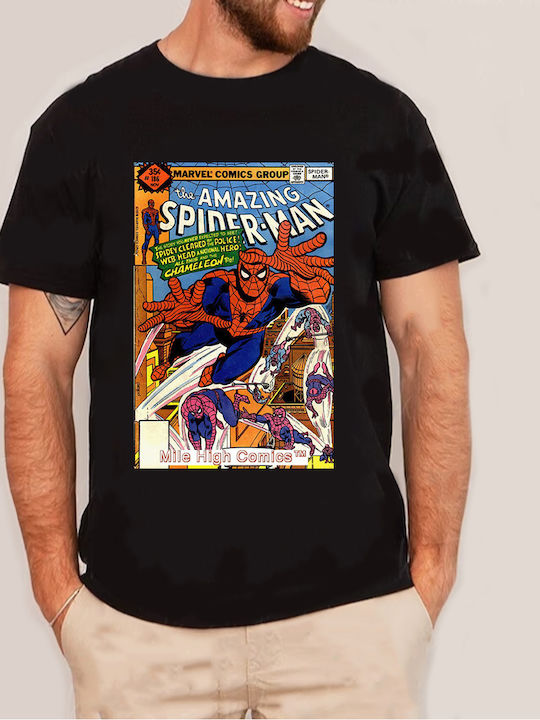 Μαύρη Μπλούζα Tshirt Spiderman Comics Original Fruit Of The Loom 100% Βαμβάκι No20