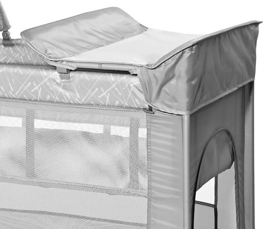 Lorelli Torino Plus Playpen 2 Levels with Changing Table & Mattress Fog Striped 127x68cm