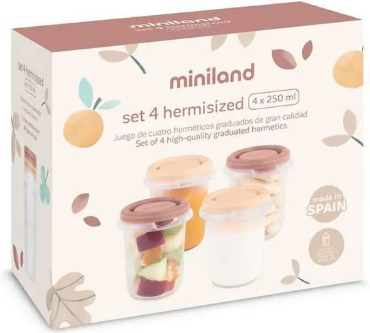 Miniland Container Rosa Hermisized 4Stück