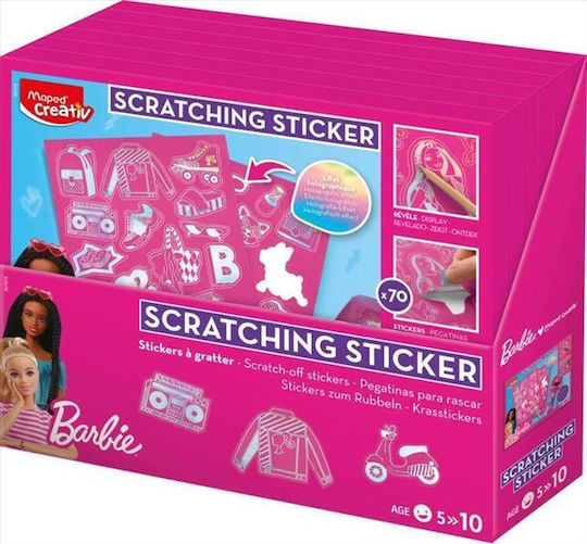 Scratch & Sketch Kreatives Set Kratzen & Skizzieren Sticker Barbie