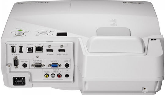 Nec UM352Wi 60003954 Проектор 3LCD HD Обикновена лампа с Wi-Fi и вградени високоговорители Бял