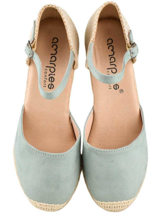 Amarpies Women's Platform Espadrilles Green